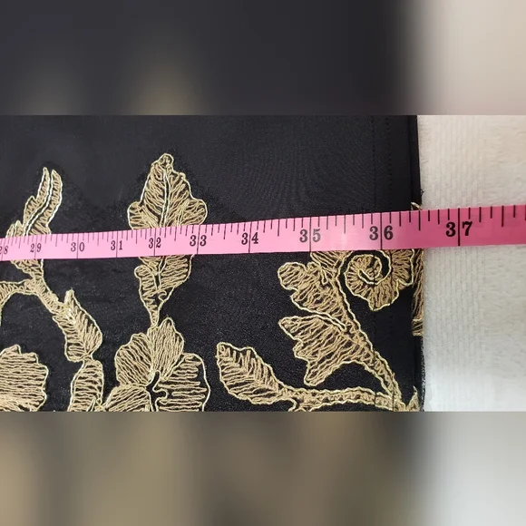 Tadashi Shoji Kami Dress Black & Gold  Knee length Sleeveless Size 6 Petite - Picture 10 of 16